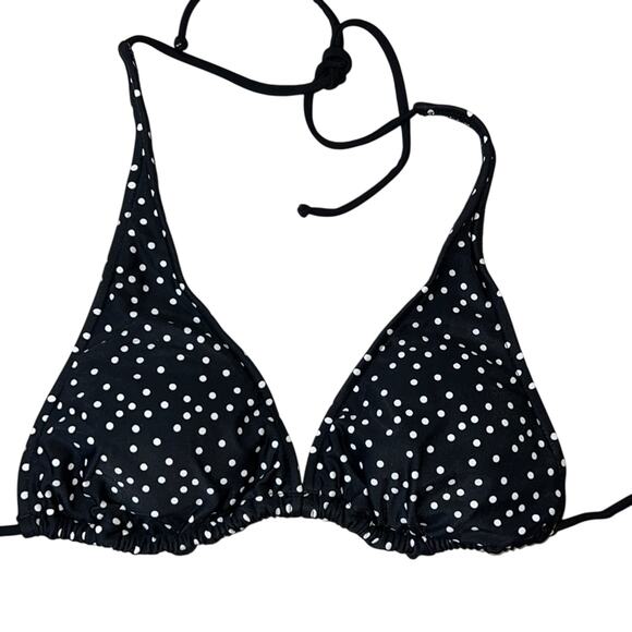 Bikini Lab Black & White Polka Dot Triangle String Bikini, Size M, NWT! - Picture 2 of 5